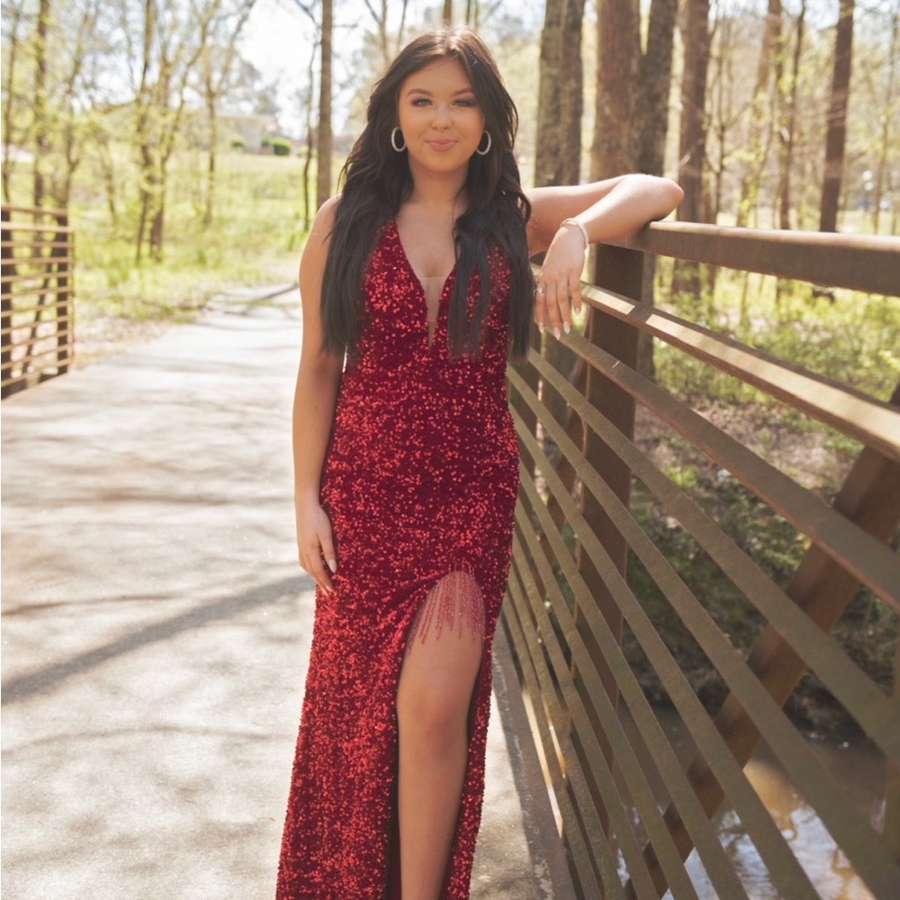 Vienna Prom Sparkling Red Gown